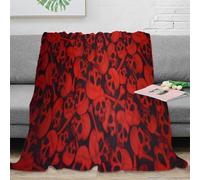 stampa 3D Red teschio pattern coperta per tutte le stagioni biancheria da letto morbida plaid termico lavabile in lavatrice per uso in ogni stagione Gothic orrore design 40x50inch(100x130cm)
