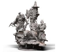 Stampa 3D Resina Figurina Da Esposizione Diorama Guerrieri Nordici