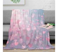 stampa 3D Romantic hearts coperta da letto microfibra biancheria da letto non perde pelo plaid da letto caldo e soffice anti-pilling per camera da letto Soft pastel bokeh 70×80inch(180x200cm)
