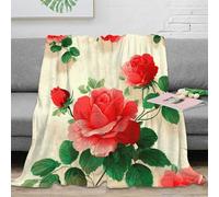stampa 3D Roses decor coperta da camera da letto microfibra biancheria da letto lavabile coperta da letto anti-pilling per residenze universitarie vintage floreale design 70×80inch(180x200cm)