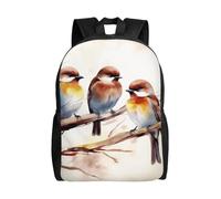 Stampa 3D Rucksack Birds Resting On Tree Branch Zaino Per Le Scuole Multicolor Borse Da Scuola Per Studenti, Adulti, Scuola, 42X32X14Cm