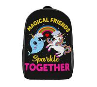 Stampa 3D Rucksack Friendship Uni-Corn Zaino Viaggio Outdoor Zaino Universita Per Studenti, Adulti, Trekking, 42X32X14Cm