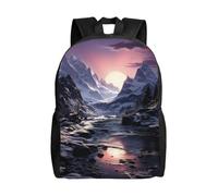 Stampa 3D Rucksack Snowy Mountains And Lakes Zainetto Scuola Impermeabile Zaino Per Le Scuole Per Compleanno, Idea Regalo, Trekking, 42X32X14Cm