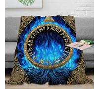 stampa 3D Rune circle coperta per tutte le stagioni microfibra biancheria da letto morbida coperta versatile anti-pilling per giovani in ogni stagione Celtic mystical design 70×80inch(180x200cm)