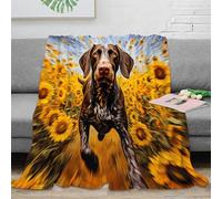 stampa 3D running cane arte coperta per tutte le stagioni microfibra biancheria da letto anti-pilling coperta versatile morbida e traspirante per tutto l'anno vibrante sunflower 70×80inch(180x200cm)