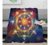 stampa 3D Sacred geometry coperta biancheria da letto lavabile in lavatrice plaid termico anti-pilling non perde pelo per uso domestico quotidiano Cosmic spiritual design 40x50inch(100x130cm)