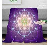 stampa 3D Sacred geometry coperta da camera da letto microfibra biancheria da letto lavabile plaid da camera morbido e caldo anti-pilling per camera spiritual cosmic design 70×80inch(180x200cm)