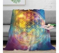 stampa 3D Sacred geometry coperta per tutte le stagioni microfibra biancheria da letto non perde pelo coperta versatile per regali per ogni occasione Spiritual cosmic design 50x60inch(127x152cm)