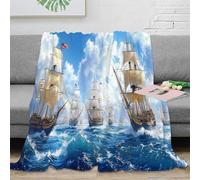 stampa 3D Sailboats-navy- coperta da pisolino microfibra biancheria da letto compatta plaid da ufficio morbido e caldo anti-pilling per riposo in ufficio Historical-naval-fle 80×90inch(200x230cm)