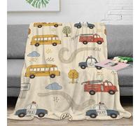 stampa 3D School bus kids coperta da ufficio microfibra biancheria da letto anti-pilling coperta da riposo calda per regali per professionisti impegnati cartoon vehicle pattern 70×80inch(180x200cm)