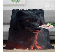 stampa 3D scuro wolf eyes coperta microfibra biancheria da letto versatile e morbida coperta da salotto calda e traspirante anti-pilling per uso in casa fantasy creature arte 40x50inch(100x130cm)