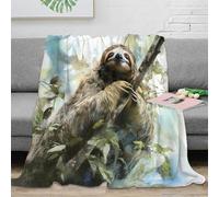 stampa 3D Sloth in tree coperta da letto microfibra biancheria da letto traspirante plaid da letto anti-pilling per regali per la camera da letto Nature wildlife arte 70×80inch(180x200cm)
