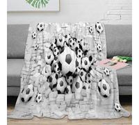 stampa 3D SoccerBallImpact coperta da camera da letto microfibra biancheria da letto lavabile coperta da letto anti-pilling per residenze universitarie ModernWallArtStyle 40x50inch(100x130cm)