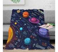 stampa 3D Solar system ar coperta per tutte le stagioni microfibra biancheria da letto morbida coperta versatile anti-pilling per giovani in ogni stagione Space infographic de 50x60inch(127x152cm)