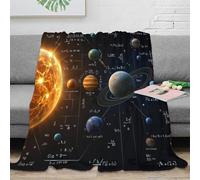 stampa 3D SolarSystem coperta da pisolino microfibra biancheria da letto morbida e calda coperta da riposo lavabile in lavatrice per chi ama il comfort SpaceScienceIllustration 50x60inch(127x152cm)