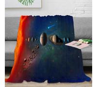 stampa 3D SolarSystemArt coperta da salotto microfibra biancheria da letto soffice e calda coperta da camera da letto non perde pelo per uso residenziale SpaceIllustrationStyle 60x80inch(150x200cm)