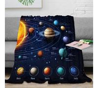 stampa 3D SolarSystemDiagram plaid termico microfibra biancheria da letto isolante coperta per aria condizionata morbida e soffice per ambienti climatizzati EducationalSpaceArt 70×80inch(180x200cm)