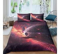 Stampa 3D space battle scene Fodera per copriletto Microfibra Biancheria per letto Con federa Confortevole Copertura per letto Duraturo per adolescenti studenti famiglie Super king（260x220cm）