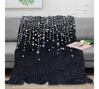stampa 3D Sparkling drops coperta microfibra biancheria da letto versatile e morbida coperta da salotto calda e traspirante anti-pilling per uso in casa Modern glitter design 50x60inch(127x152cm)