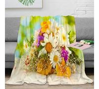stampa 3D SpringFlowerBou coperta per aria condizionata microfibra biancheria da letto morbida coperta per estate leggera per giovani in vacanza estiva NatureStylePhotograp 80×90inch(200x230cm)