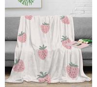 stampa 3D Strawberry pattern coperta per tutte le stagioni microfibra biancheria da letto morbida coperta versatile anti-pilling per giovani in ogni stagione Carino pastel 40x50inch(100x130cm)