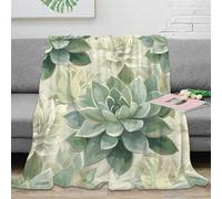 stampa 3D succulent plants plaid microfibra biancheria da letto morbido e caldo coperta per aria condizionata anti-pilling per monolocali giovanili botanical illustrazione 60x80inch(150x200cm)