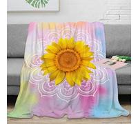 stampa 3D Sunflower Mandala coperta termica microfibra biancheria da letto morbida plaid termico lavabile per regali di festa Nature arte 40x50inch(100x130cm)