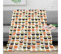 stampa 3D sushi rolls coperta per tutte le stagioni microfibra biancheria da letto lavabile coperta versatile morbida per regali per ogni stagione hand drawn pattern design 70×80inch(180x200cm)