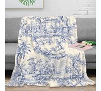 stampa 3D Toile pattern coperta da salotto microfibra biancheria da letto lavabile in lavatrice coperta da soggiorno morbida per regali per la casa nuova French giardino scena 50x60inch(127x152cm)