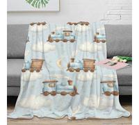 stampa 3D Train pattern coperta da letto microfibra biancheria da letto trattiene il calore coperta da divano lavabile in lavatrice per tutta la famiglia Children's fantastic 70×80inch(180x200cm)