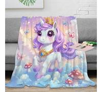 stampa 3D unicorn princess coperta da camera da letto microfibra biancheria da letto anti-pilling plaid da camera morbido per giovani single in casa cartone animato magical 80×90inch(200x230cm)