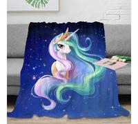 stampa 3D Unicorn princess coperta da salotto microfibra biancheria da letto morbida e calda plaid da salotto soffice e non perde pelo per soggiorno Fantasy magical arte 80×90inch(200x230cm)