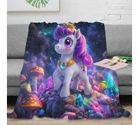 stampa 3D unicorn princess plaid da divano microfibra biancheria da letto soffice coperta da pisolino morbida e calda anti-pilling per pisolini pomeridiani fantasy magical 60x80inch(150x200cm)