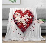 stampa 3D ValentineHeartArt coperta da letto microfibra biancheria da letto traspirante plaid da letto anti-pilling per regali per la camera da letto RomanticPaperCutStyle 60x80inch(150x200cm)
