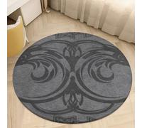 Stampa 3D Vichingo Modello Soggiorno Flanella Tappeto D'area, Supporto Antiscivolo Tappeto Per Decorare La Casa Cuscino Per Sedia Pavimento In Legno Tappetino Di Protezione (Color : Round-Style 13,