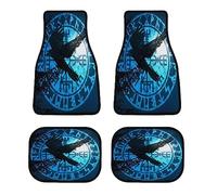 Stampa 3D Vichingo Vegvisir 4 Pezzi Tappetini Auto, Simbolo Pagano Norreno Sedile Anteriore Posteriore Tappeto Protettivo Adatto alla Maggior Parte dei Veicoli (Color : Vegvisir G, Size : One Size)