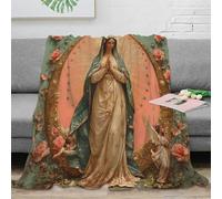 stampa 3D Virgin Mary prayer coperta da viaggio microfibra biancheria da letto morbida coperta da riposo calda e soffice anti-pilling per relax in viaggio religious icon 40x50inch(100x130cm)