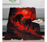 stampa 3D Werewolf attack coperta da pisolino microfibra biancheria da letto non perde pelo plaid da pisolino caldo per regali per chi ama riposare Dark fantasy arte 50x60inch(127x152cm)
