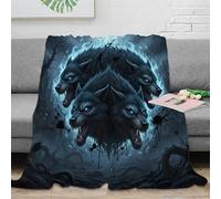 stampa 3D Werewolf trio plaid termico microfibra biancheria da letto compatto coperta da pisolino anti-pilling per studenti durante lo studio Dark fantasy arte 40x50inch(100x130cm)