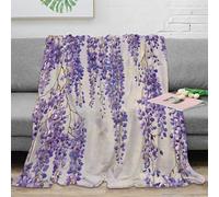 stampa 3D Wisteria blooms coperta per aria condizionata microfibra biancheria da letto morbida coperta per estate leggera e anti-pilling per estate Botanical giardino arte 40x50inch(100x130cm)