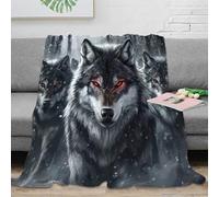 stampa 3D Wolf pack coperta per tutte le stagioni microfibra biancheria da letto morbida plaid versatile caldo e soffice anti-pilling per ogni stagione Fantasy arte 70×80inch(180x200cm)