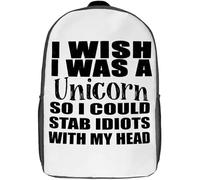 Stampa 3D Zaino Per La Scuola Funny Uni-Corn Wish Zaino Scuola Vintage Rucksack Per Studenti, Scuola, Idea Regalo, 42X32X14Cm