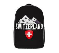 Stampa 3D Zaino Per La Scuola Switzerland Mountains Borse Da Scuola Multicolor Rucksack Per Escursionismo, Adulti, Scuola, 42X32X14Cm