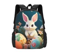 Stampa 3D Zaino Per Le Scuole Cute Easter Bunny Print Backpack Vintage Borse Da Scuola Per Studenti, Scuola, Idea Regalo, 42X32X14Cm