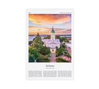 Stampa a colori di Atene Poster con foto reale di Atene, poster da viaggio, Georgia, Stati Uniti, Stati Uniti, stampa su tela, senza cornice, 30,5 x 45,7 cm