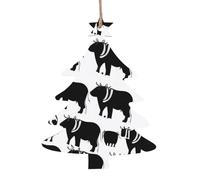 Stampa a forma di albero di Natale intagliato con stampa a forma di albero di Natale in legno naturale con finitura brunita artigianale, 4 forme festive e 1/2/4/6 opzioni multipack