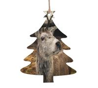Stampa a forma di albero di Natale intagliato Woodland Christmas Collection - Ornamenti natalizi in legno naturale con finitura brunita artigianale, 4 forme festive e 1/2/4/6 opzioni multipack