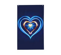 Stampa a forma di cuore blu cielo per esterni, decorativa, per tutte le stagioni, modello su un solo lato, per cortile, portico, patio