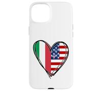 Stampa a forma di cuore con scritta "Proud To Be Italian American Cool Italy USA Flag Custodia per iPhone 15 Plus