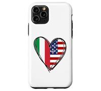 Stampa a forma di cuore con scritta "Proud To Be Italian American Cool Italy USA Flag Custodia per iPhone 11 Pro